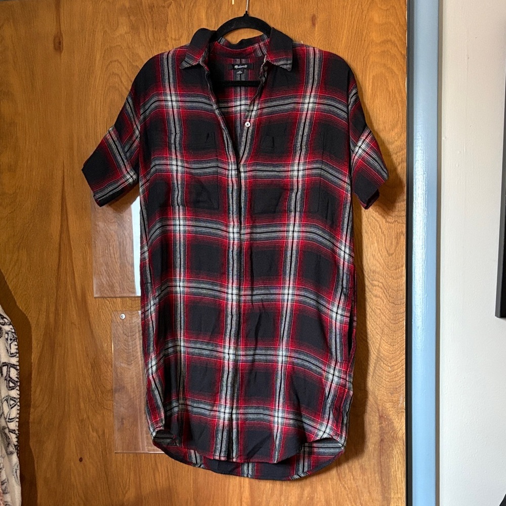Madewell Women’s Courier Shirt Dress in Rollins Plaid
